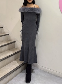 フェイクファートリムニットワンピース｜リゼクシー（RESEXXY）公式