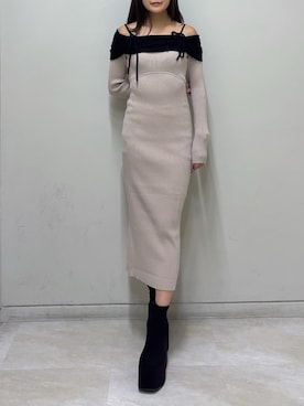 「RESEXXY（リゼクシー）のアイテム（ワンピース）」を使った、misakiさん（レディース・163cm）の秋コーディネート