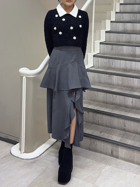 「厚底ブーツ」｜misakiさん（レディース・163cm）の冬コーディネート