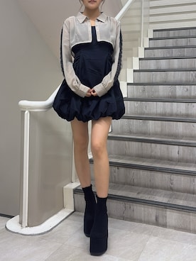 「シアーシャツ」｜misakiさん（骨格ストレート・レディース・163cm）の秋コーディネート