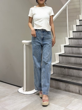 「RESEXXY（リゼクシー）のワンショルTシャツ（Tシャツ/カットソー、ホワイト系）」を使った、misakiさん（レディース・163cm）の夏コーディネート
