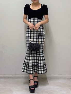 「ニットワンピース」｜misakiさん（レディース・163cm）の夏コーディネート