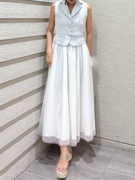 「水色コーデ」｜misakiさん（レディース・163cm）の春コーディネート