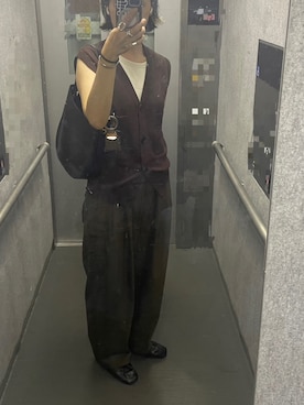 「秋服」｜「アイテム（ベスト）」を使った、ganaaaataさん（レディース・160cm）の秋コーディネート