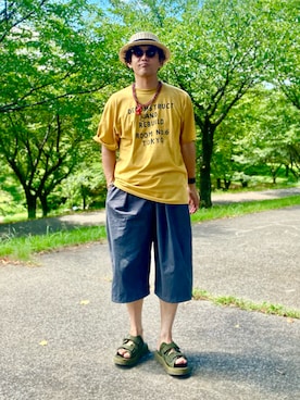 「アイテム（サンダル）」を使った、sunriseseaさん（メンズ・172cm・50代）の夏コーディネート