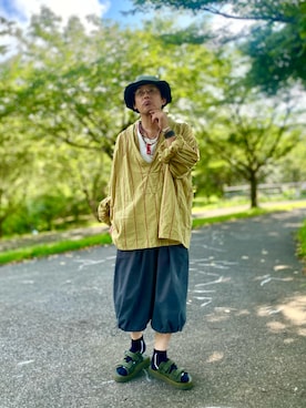 「KAPITAL（キャピタル）のアイテム（シャツ/ブラウス）」を使った、sunriseseaさん（メンズ・172cm・50代）の夏コーディネート