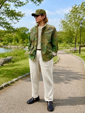 「Nigel Cabourn（ナイジェルケーボン）のアイテム」を使った、sunrisesea⭐︎文左衛門さん（メンズ・172cm）の夏コーディネート