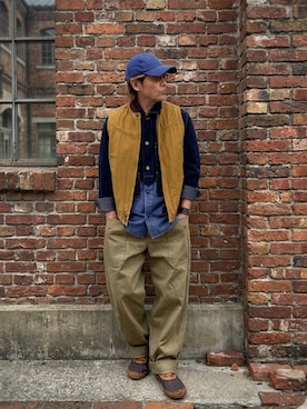 「Nigel Cabourn（ナイジェルケーボン）のアイテム（トップス）」を使った、sunriseseaさん（メンズ・172cm）の春コーディネート