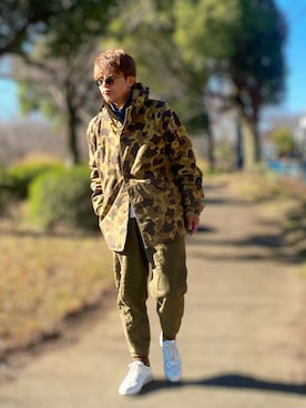 「アウトドアミックス」｜「アイテム（ダウンジャケット/コート）」を使った、sunriseseaさん（メンズ・172cm）の冬コーディネート