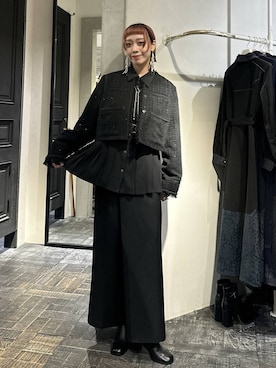 「アイテム（ノーカラージャケット）」を使った、HARE / 瑜ユイさん（レディース・165cm・20代）の秋コーディネート