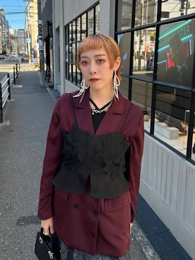 「アイテム（ローファー）」を使った、HARE / 瑜ユイさん（レディース・165cm・20代）の秋コーディネート