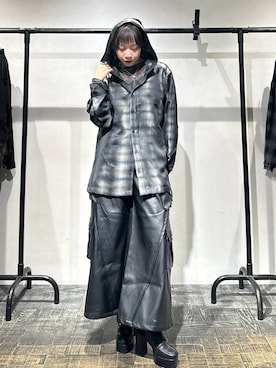 「HARE（ハレ）のシアープリーツフレアカットLS(HARE)（Tシャツ/カットソー、ブラック系）」を使った、HARE / 瑜ユイさん（レディース・165cm）の夏コーディネート