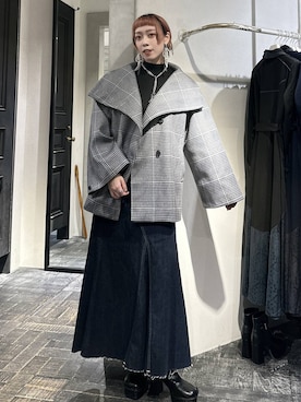 「アイテム（チェスターコート）」を使った、HARE / 瑜ユイさん（レディース・165cm・20代）の秋コーディネート