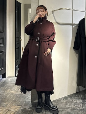 「アイテム（ステンカラーコート）」を使った、HARE / 瑜ユイさん（レディース・165cm）の秋コーディネート