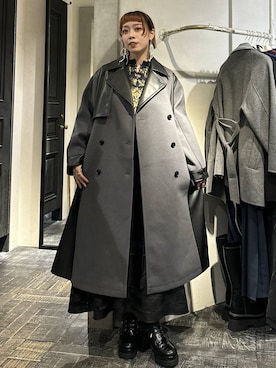 「アイテム（ステンカラーコート）」を使った、HARE / 瑜ユイさん（レディース・165cm）の秋コーディネート