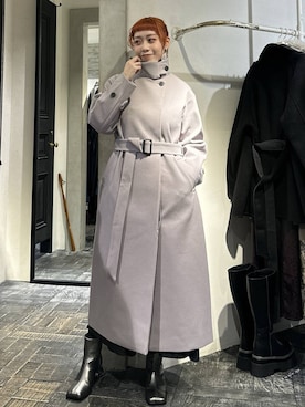 「アイテム（チェスターコート）」を使った、HARE / 瑜ユイさん（レディース・165cm・20代）の冬コーディネート