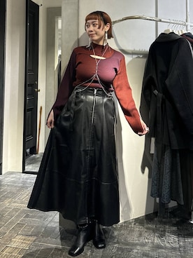 「アイテム（サスペンダー）」を使った、HARE / 瑜ユイさん（レディース・165cm）の秋コーディネート