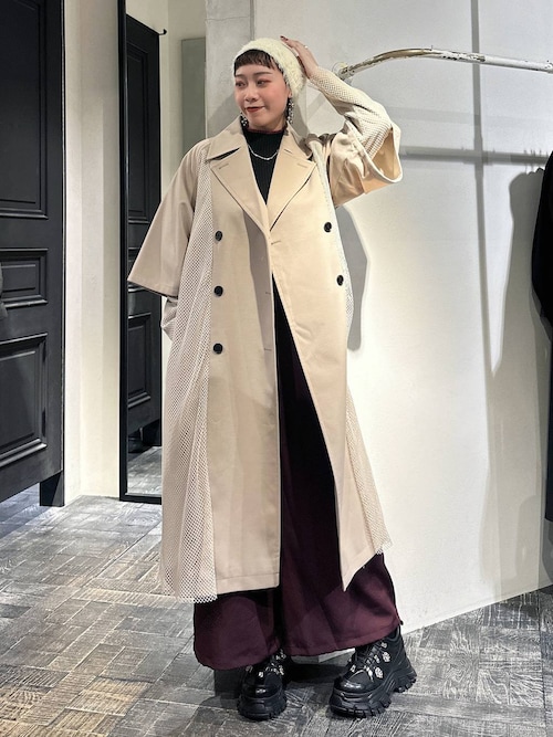 【こつぶ】HARE　ハレ　メッシュレイヤートレンチコート セール】メッシュレイヤートレンチコート(HARE)（トレンチコート