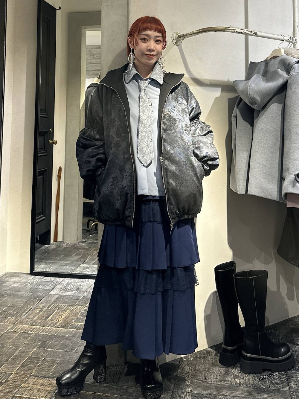 2WAYエアサーマルリバーシブルブルゾン(HARE)を使った人気ファッション 