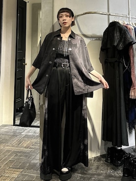 「HARE（ハレ）のループタイネックレス(HARE)（ネックレス、シルバー系）」を使った、HARE / 瑜ユイさん（レディース・165cm）の春コーディネート