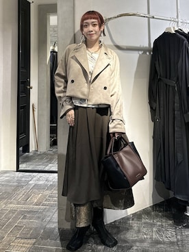 「アイテム（トレンチコート）」を使った、HARE / 瑜ユイさん（レディース・165cm）の秋コーディネート
