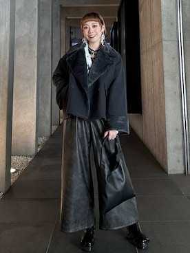 「アイテム（トートバッグ、ブラック系）」を使った、HARE / 瑜ユイさん（レディース・165cm）の秋コーディネート