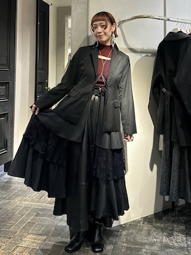 「アイテム（サスペンダー）」を使った、HARE / 瑜ユイさん（レディース・165cm）の秋コーディネート