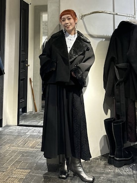 「アイテム（ピーコート）」を使った、HARE / 瑜ユイさん（レディース・165cm・20代）の冬コーディネート