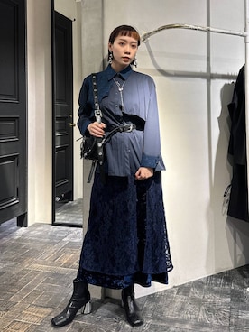 「HARE（ハレ）のアシメプリーツシャツ(HARE)（シャツ/ブラウス）」を使った、HARE / 瑜ユイさん（レディース・165cm）の秋コーディネート