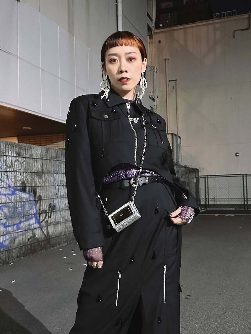 美品【HARE ハレ】ビジューポケットスカート 黒 ブラック フリーサイズ EDGY MODE SET UP対応】ビジューポケットスカート(HARE)を使った