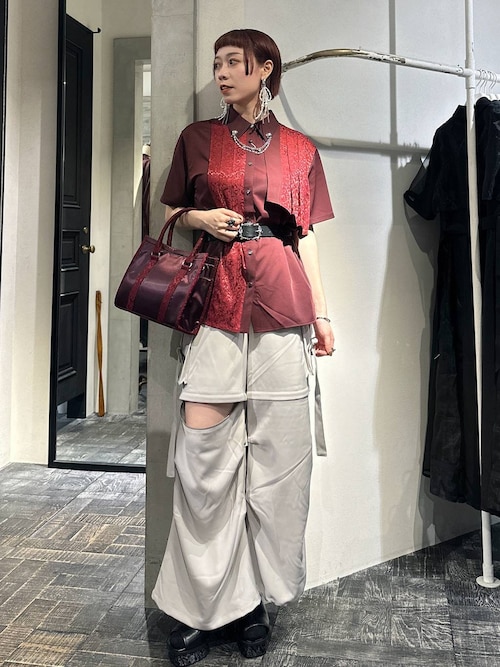 【HARE】[LADIES]マルチWAYワイドカーゴパンツ[ブラック] HARE カーゴパンツ マルチWAYワイドカーゴパンツ(HARE