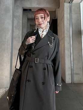 「アイテム（トレンチコート）」を使った、HARE / 瑜ユイさん（レディース・165cm）の秋コーディネート