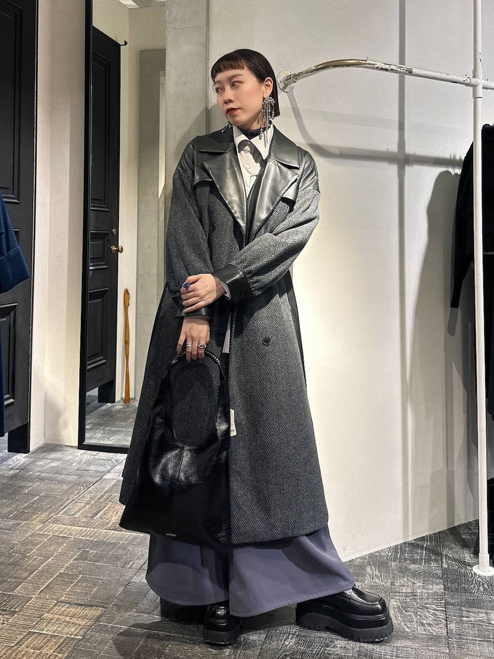 ウーリーテックイソザイキリカエコート(HARE)を使った人気ファッション