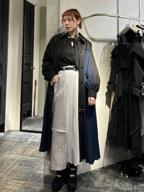 セール】ハイショクサイドプリーツコート(HARE)（ステンカラーコート