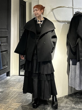 「アイテム（チェスターコート）」を使った、HARE / 瑜ユイさん（レディース・165cm・20代）の冬コーディネート
