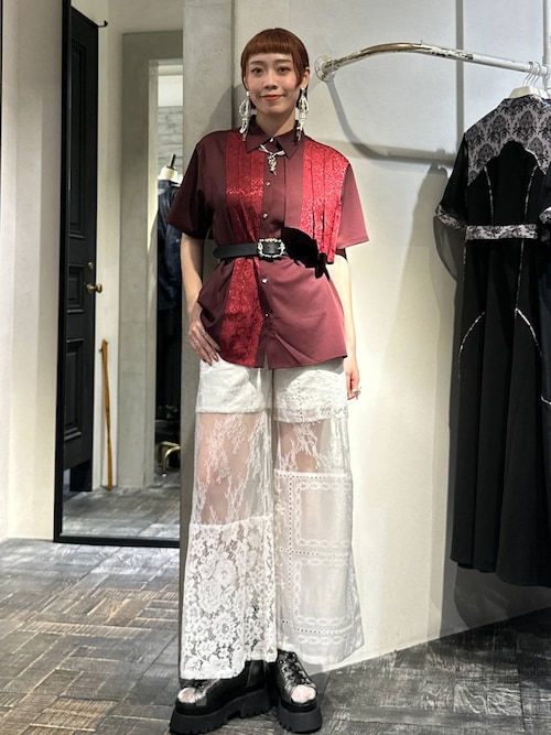 パッチワーク　カモ柄　フレアパンツ　裏原　リメイク リメイクパンツ 再構築 フレア パッチワーク おしゃれ ワイド
