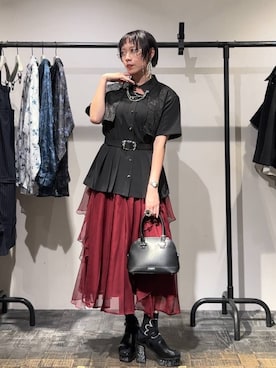 「HARE（ハレ）のアイテム（ベルト）」を使った、HARE / 瑜ユイさん（レディース・165cm）の夏コーディネート