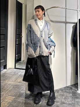 ステッチキリカエニットカーディガン(HARE)を使った人気ファッション