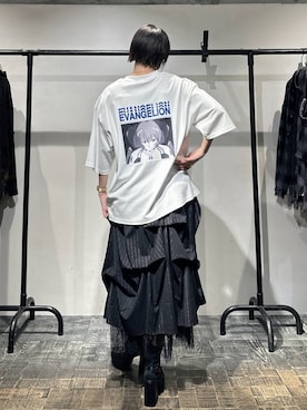 「HARE（ハレ）の【新世紀エヴァンゲリオン×HARE】シーンプリントカット(HARE)（Tシャツ/カットソー、ホワイト系）」を使った、HARE / 瑜ユイさん（レディース・165cm）の夏コーディネート