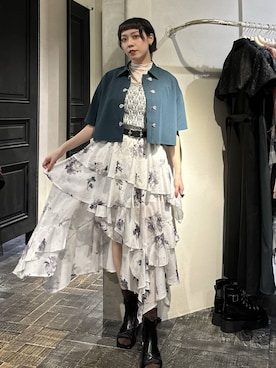 「HARE（ハレ）のボールミックスラリエットネックレス(HARE)（ネックレス、シルバー系）」を使った、HARE / 瑜ユイさん（レディース・165cm）の春コーディネート