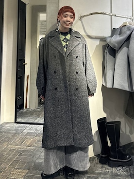 「アイテム（チェスターコート）」を使った、HARE / 瑜ユイさん（レディース・165cm・20代）の冬コーディネート