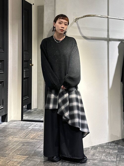UNDERGROUND MODE】チェックレイヤードパンツ(HARE)を使ったレディース