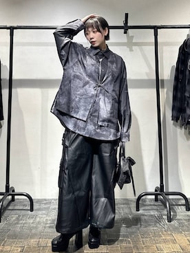 「HARE（ハレ）の【SET UP対応】YOSEカサネシャツジャケット(HARE（シャツ/ブラウス、グレー系）」を使った、HARE / 瑜ユイさん（レディース・165cm）の夏コーディネート