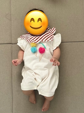 「アイテム（ロンパース）」を使った、toukanさん（キッズ・60cm）の夏コーディネート