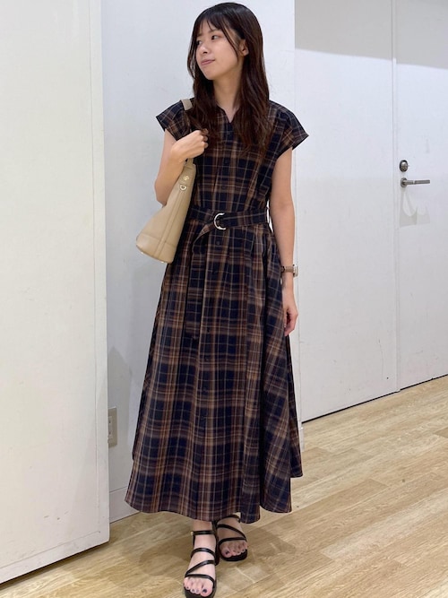 ウエストタックチェックアソートワンピース（ワンピース）｜ROPE