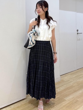 「アイテム（バンダナ/スカーフ）」を使った、SAKIさん（レディース・153cm）の夏コーディネート