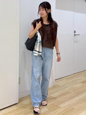 「アイテム（バンダナ/スカーフ）」を使った、SAKIさん（レディース・153cm）の夏コーディネート
