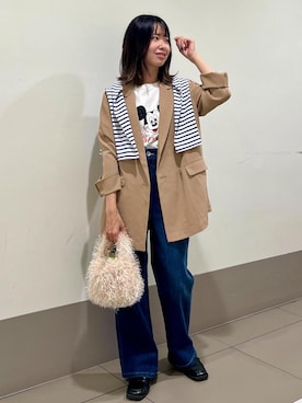 「MICKEY MOUSE（ミッキーマウス）のアイテム」を使った、SAKIさん（レディース・153cm）の秋コーディネート