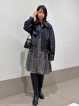 「ROPE' PICNIC（ロペピクニック）のアイテム（ブルゾン）」を使った、SAKIさん（レディース・153cm）の秋コーディネート