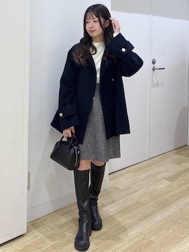 「アイテム（その他アウター）」を使った、SAKIさん（レディース・153cm）の冬コーディネート